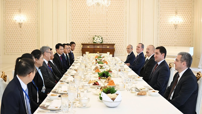 Official luncheon hosted on behalf of President Ilham Aliyev in honor of President of Laos
